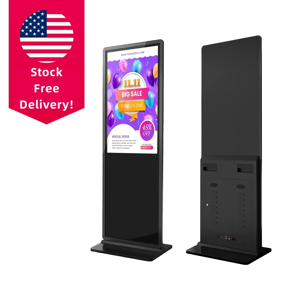 MWE US Free Shipping 43 inch Android System LCD Digital Signage Kiosk Totem Advertising Media USB Auto Player Floor Display