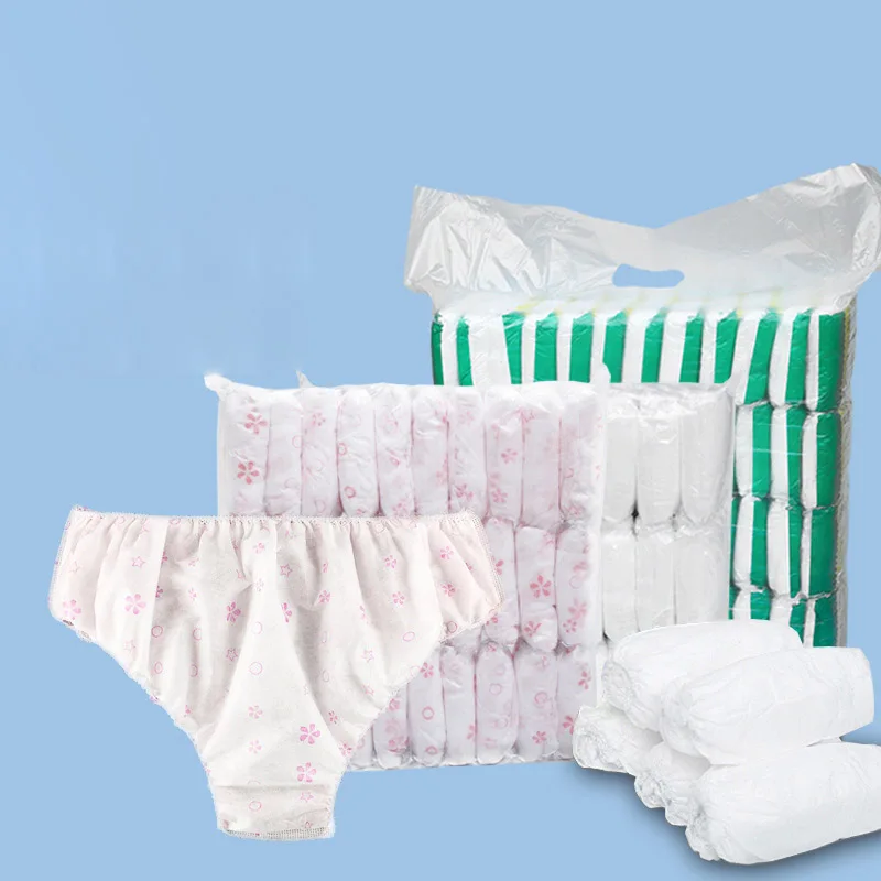 Disposable White Nonwoven Underwear High Cut Panty Period Menstrual Spa Paper Travel Postpartum Maternity Brief for Women Adults