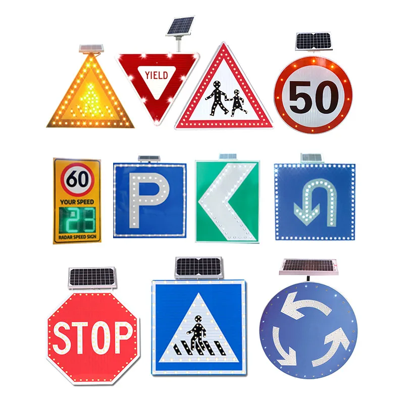 Arabic chevron directions IP65 waterproof solar led road warning signs