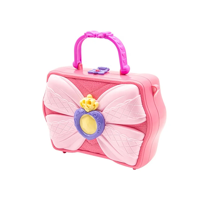 Cosmetic Princess Toy with Bow shape Set Makeup Case Handbags