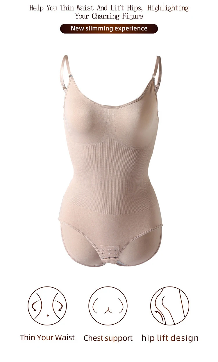 Women Open Crotch Seamless Elastic Slimming Bodysuit Waist Trainer Butt Lifter Tummy Control Body Shaper Shapewear