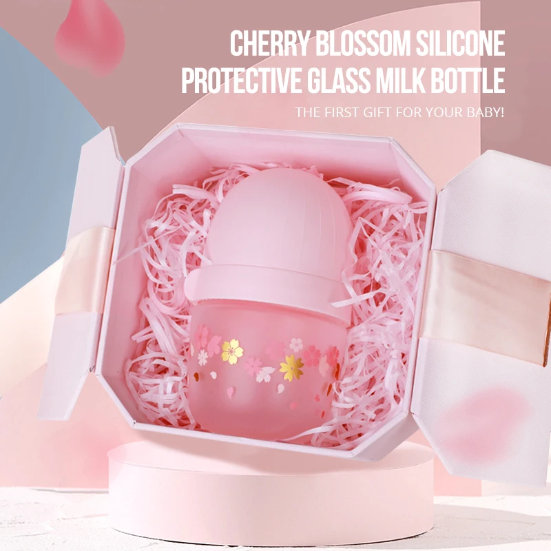 Hot Selling baby products glass baby bottle Designed Milk Feeding baby Glass Bottle for Newborns