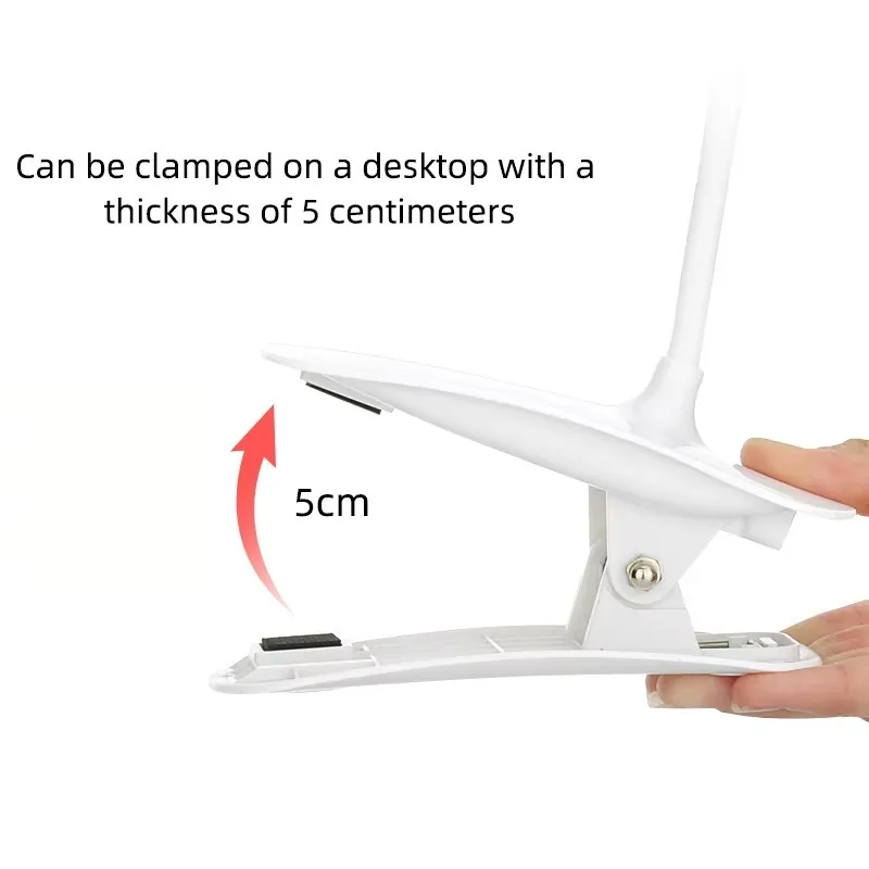LED Desk Lamp Clip on Type USB Charging With Built In Lithium Battery Touch Dimming Student Learning Reading Table Lamp