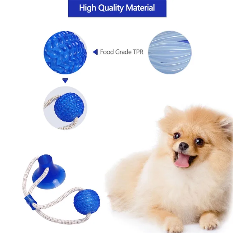 
Pet Molar Bite Dog Toys Rubber Chew Ball Cleaning Teeth Safe Elasticity Soft Puppy Suction Cup Dog Biting Toy 