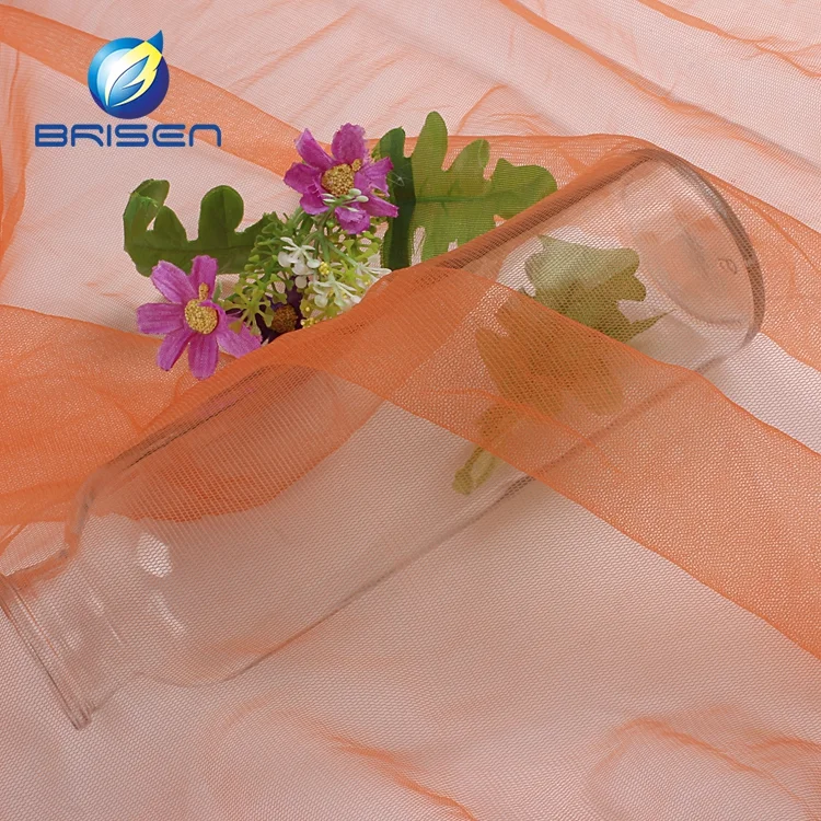 De качество al por mayor de фабрика colorido 30D 100% suave нейлон bordado tul