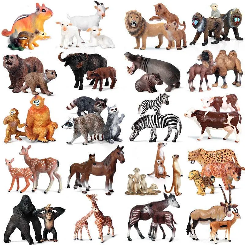 Safari Animals Figures Toys, Realistic Jumbo Wild Zoo Animals Figurines Large Plastic African Jungle Animals Play set