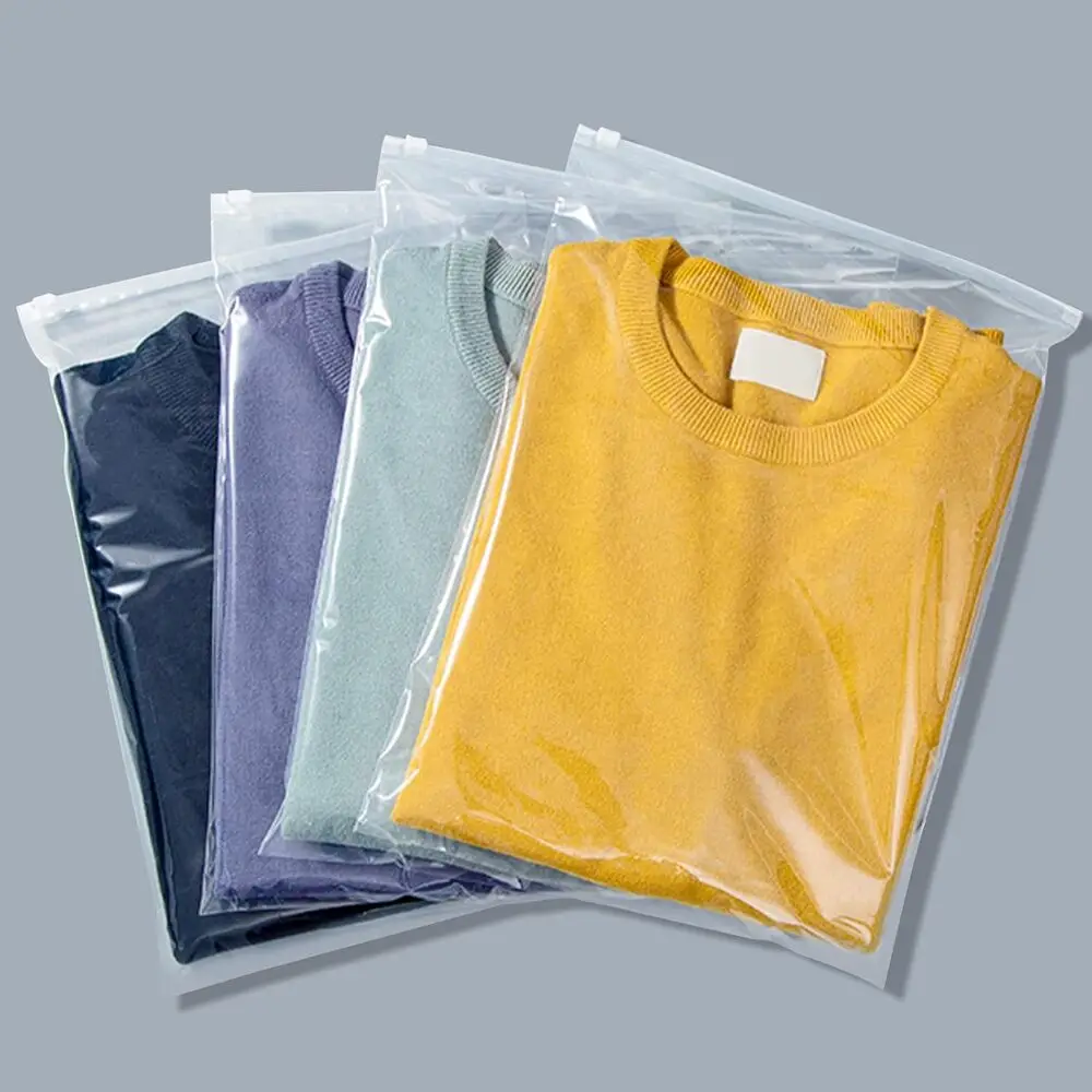 Frosted Transparent Plastic Bag with Air Hole through Zipper Dust-proof Waterproof Clothing Underwear Shoes Socks Fur Packaging