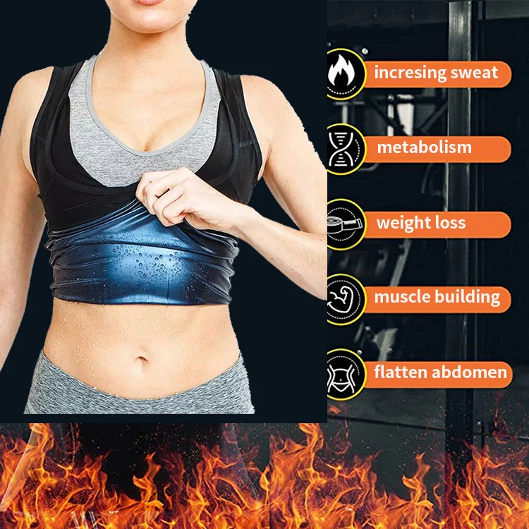 Wholesale Weight Trainer Heat-trapping Polymer Fabric Shape Wear Fitness Vest Thermal Sauna Suit