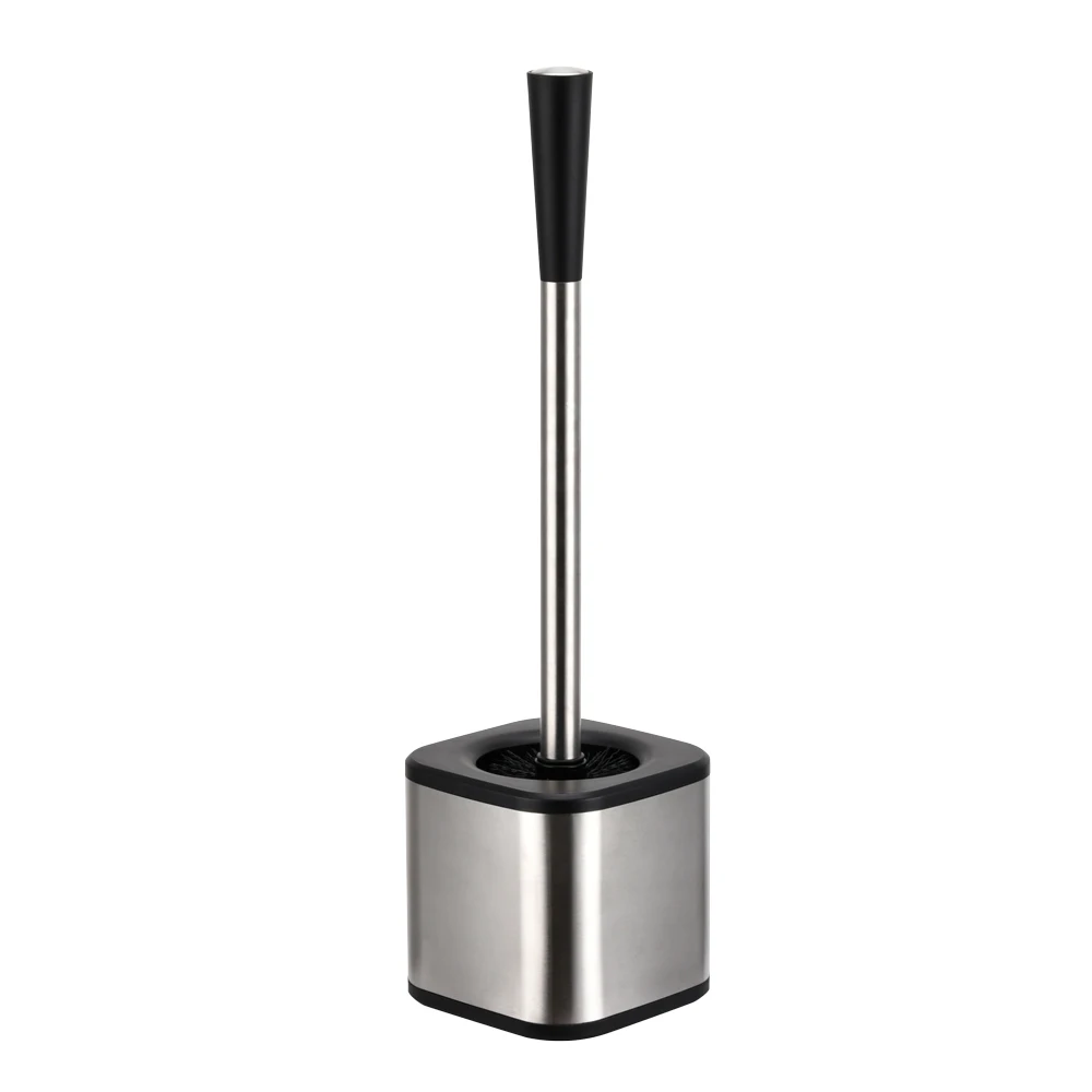 Bathroom square stainless steel toilet brush and holder
