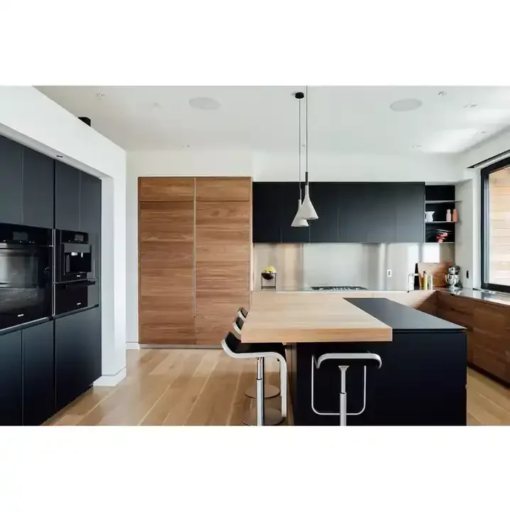 Latest Smart Design Modern Home Customized Grey Kitchen Cabinets from China