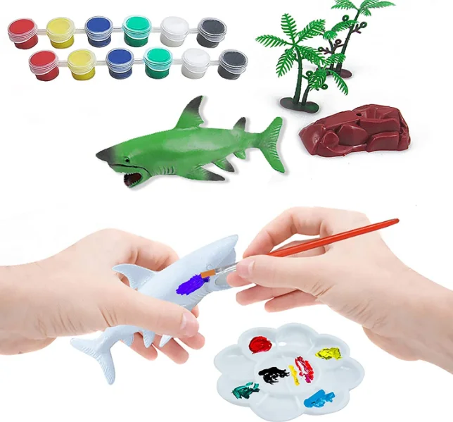 DIY Kit Craft & Art Set Painting kids Make your own sea Animal Figurines 3D painting Plaster kit for kids boys girls gift