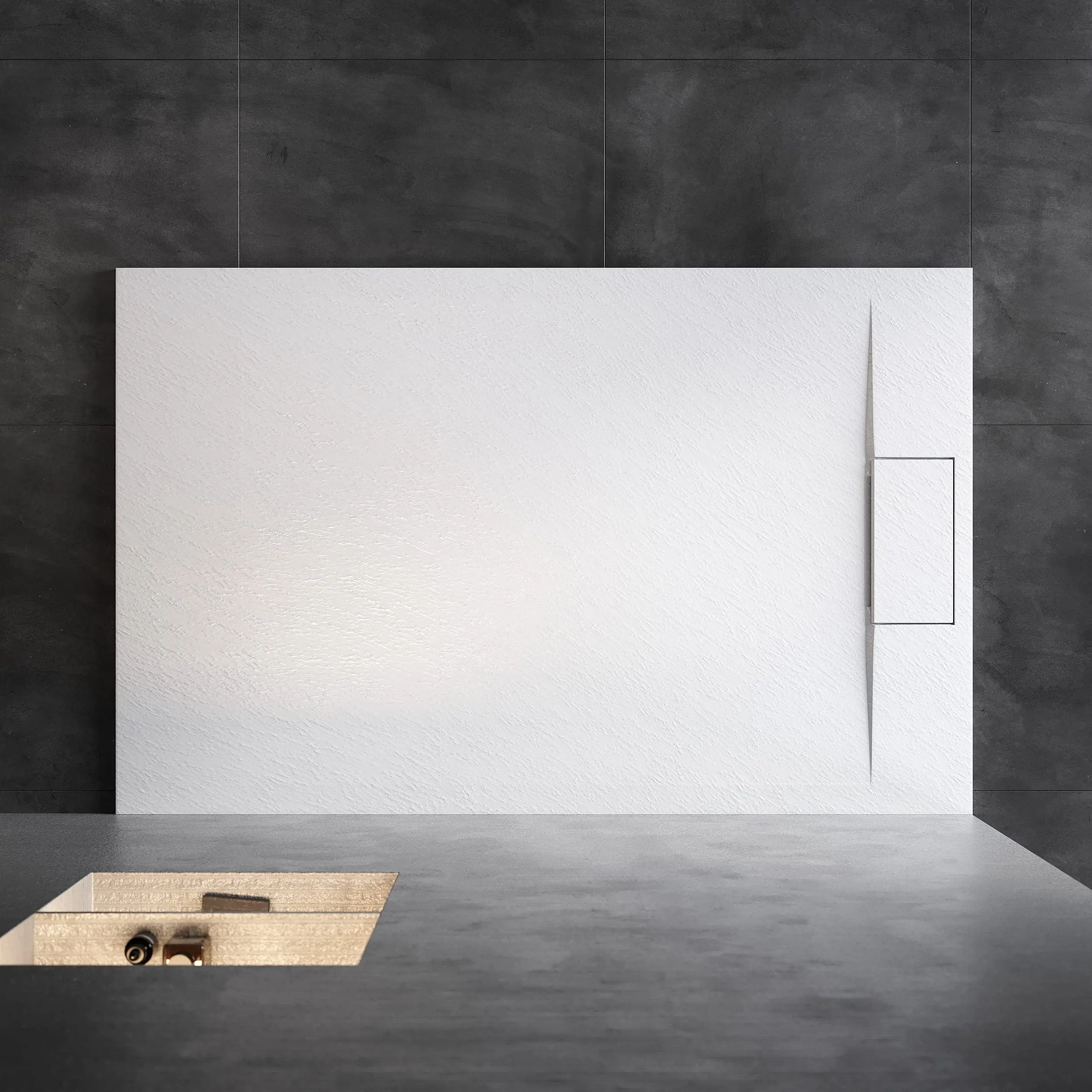 UK Hotel Ultra Flat New Square Shower Pan Old Stone Smc Shower Base