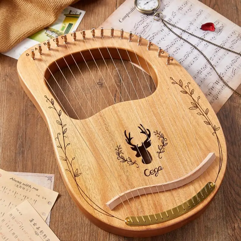 wooden Lyre Harp 16 string portable cheap harp musical instrument