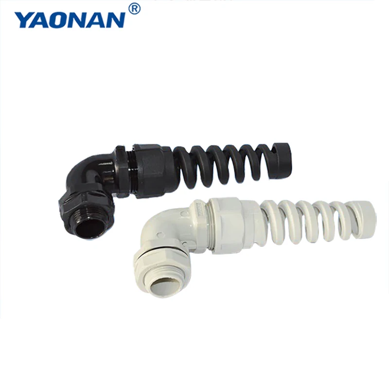 Горячая Распродажа водонепроницаемый ip68 90 градусов спираль нейлонового КАБЕЛЬНОГО САЛЬНИКА