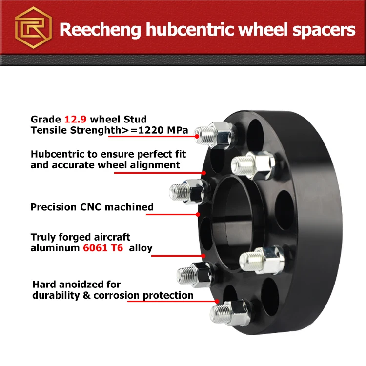  Reecheng 1 5 дюймов 6x5.5-6x5.5 черный CB 78 мм M14x1.5 6x139 7 Hubcentric алюминиевые прокладки для
