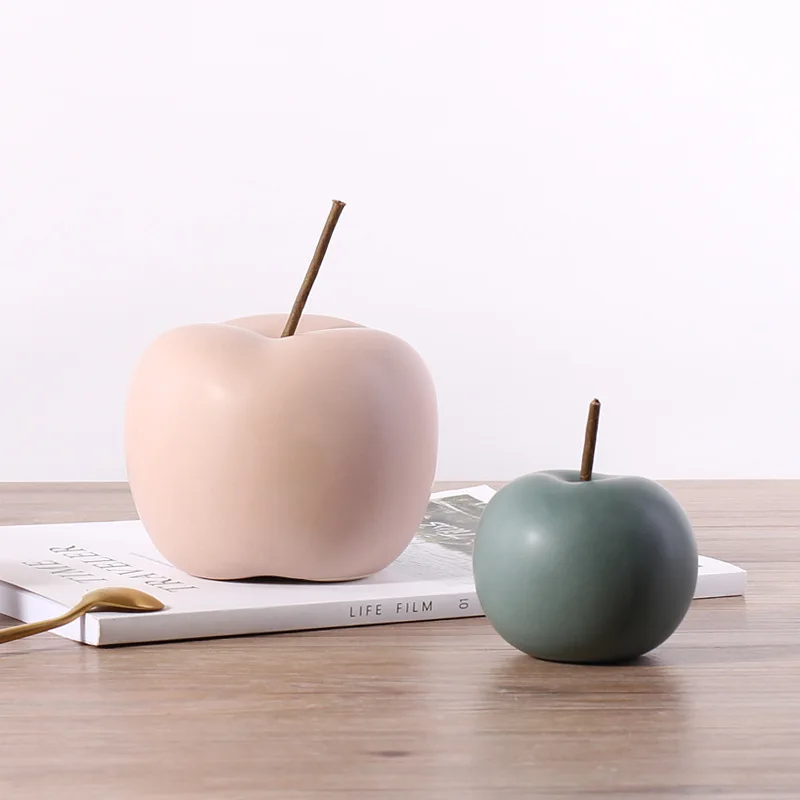 Color Glazed Ceramic Apples for Living Room Decoration