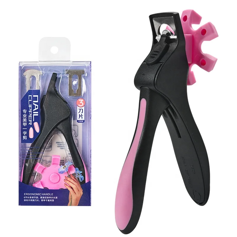 DIY French Nail Extension Edge Clipper With Replaceable Blade Rotary Table Round SquareNail Clipper Cutter