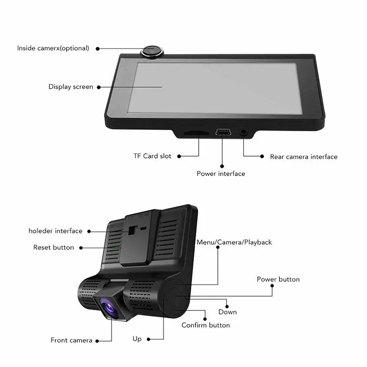 32G камера Full HD 1080P 4 дюймов Автомобильный видеорегистратор Dash Cam вождения безопасности рекордер g-сенсор