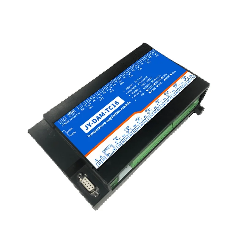 
DAM-TC16 K-type J-type thermocouple temperature acquisition conversion module Modbus RS232 / RS485 16-channel temperature collec 