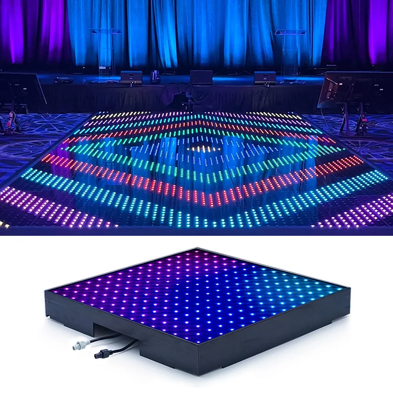 Guangzhou led floor screens interactive dancing pixel floor panel display wedding party led dance floor for sale