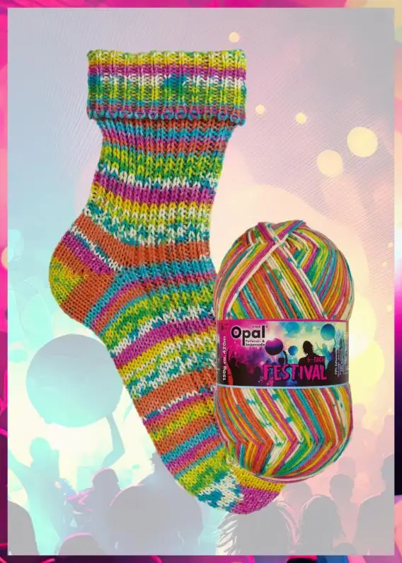 Opal Sock Yarn Festival 6-fach 420m/150gram per ball Beautiful Color Soft Hand Knitting Blended Merino Yarn