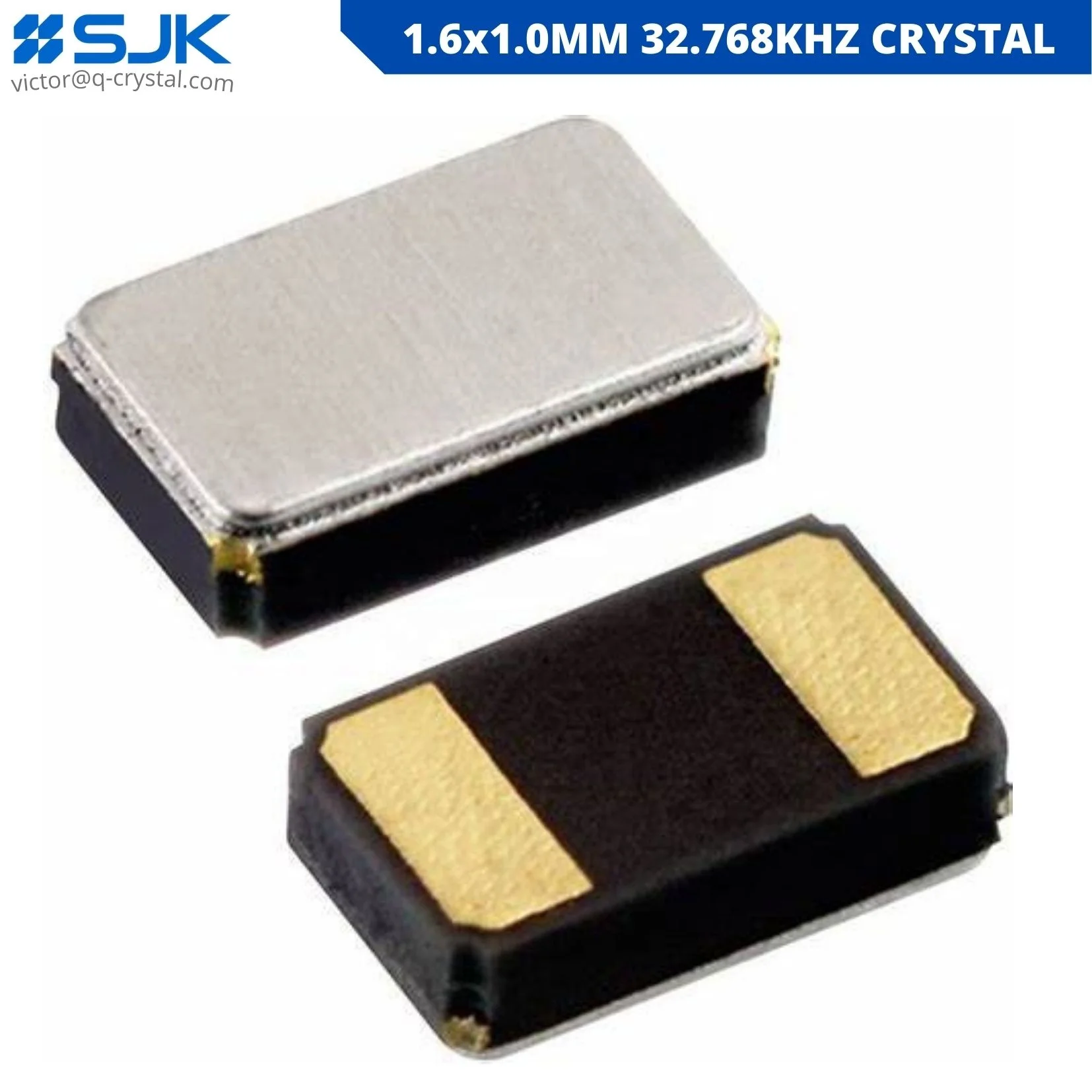 [2022 Stock] Clock Crystal 32.768kHz SMD 1.6x1.0mm  2pin 7pF 12.5pF 20ppm 1610 -SJK-