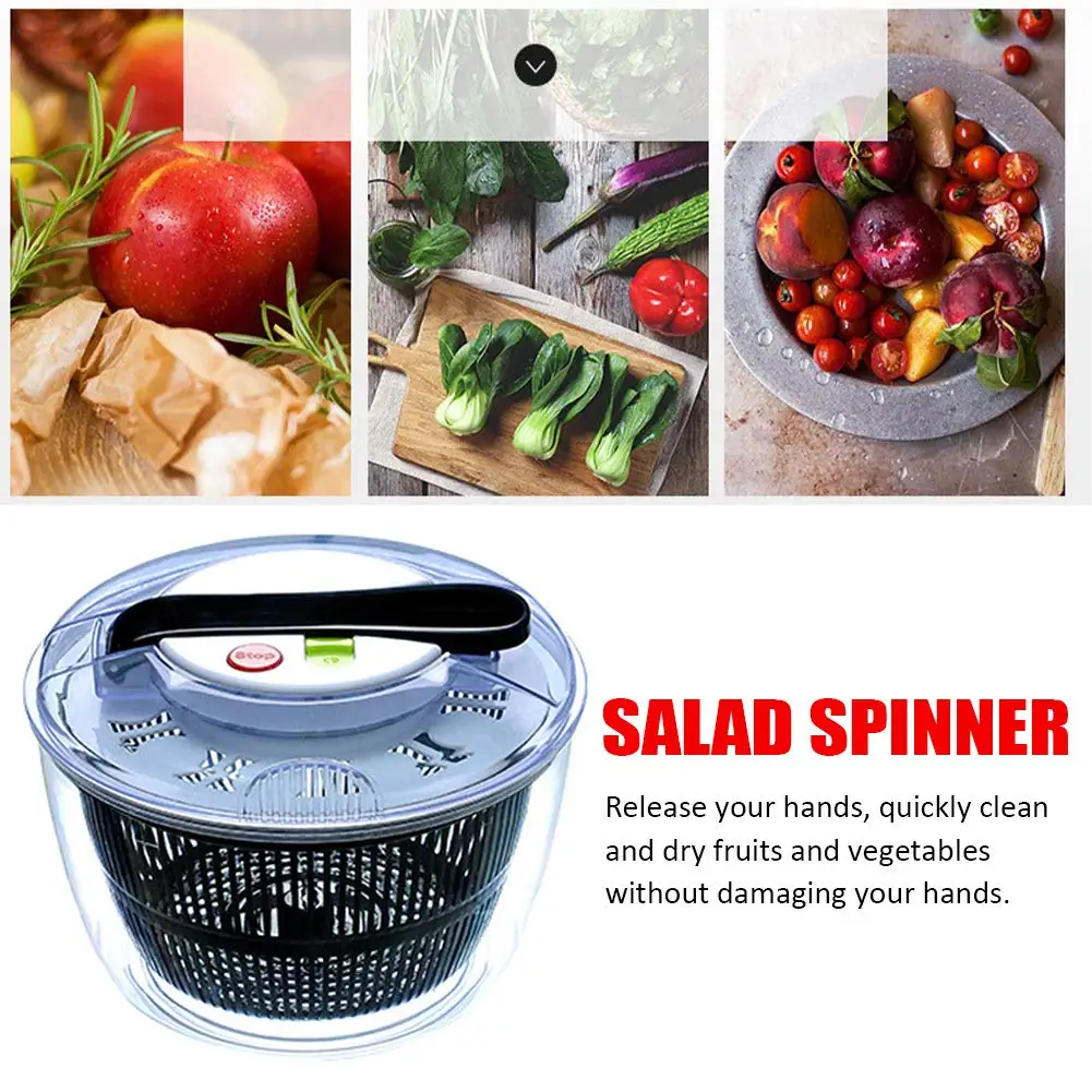 Salad Spinner Vegetable Washer,Large Capacity Lettuce Greens Washer Dryer Drainer Crisper Strainer,Easy One-Hand Pump Operation