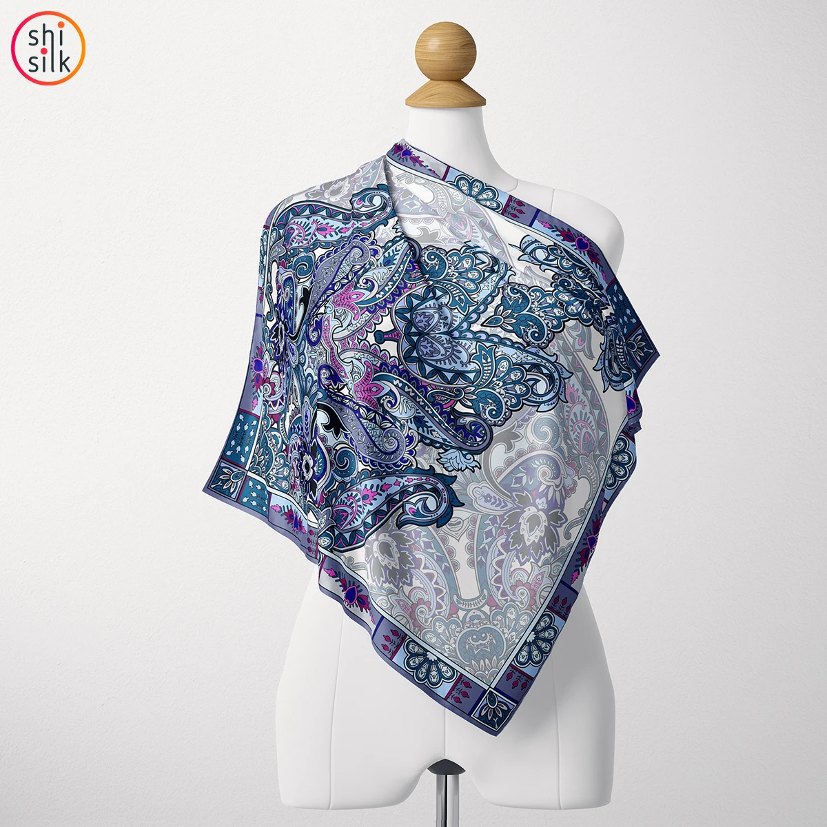 factory manufacturing 100 pure silk twill satin women square custom digital printed silk scarves