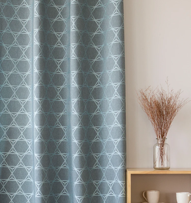 Geometrical line Fabric Jacquard  Curtains  For Living Room for Bedroom for hotel customized hot sale