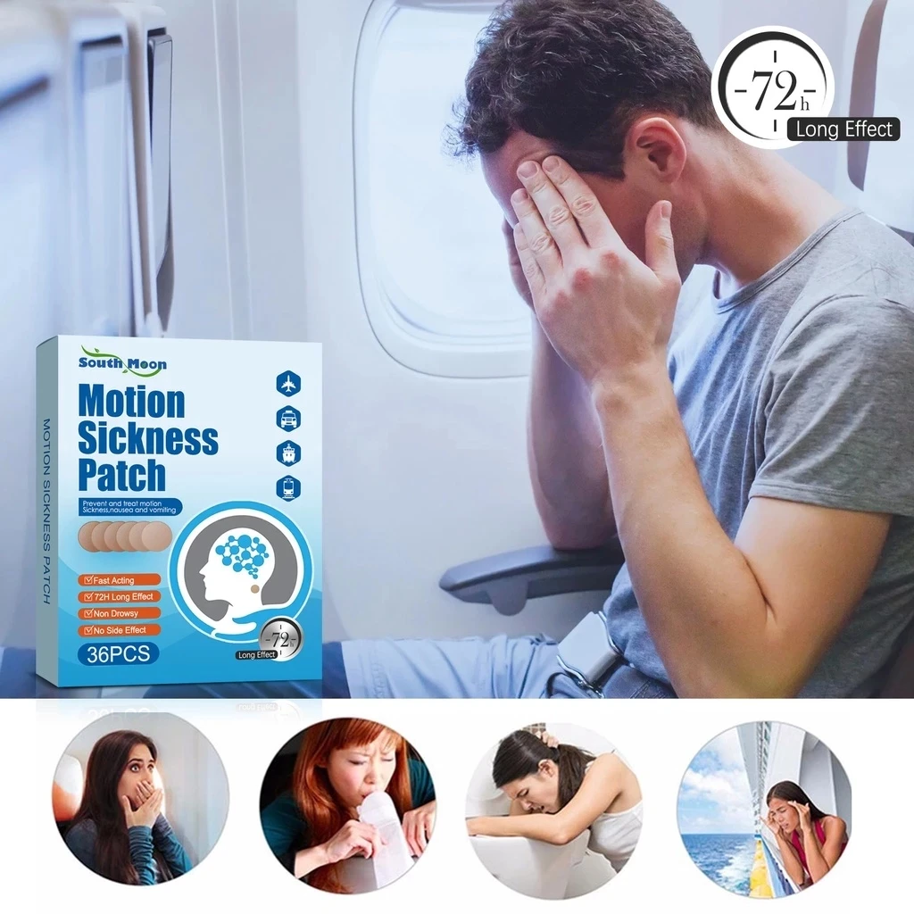 South Moon Motion Patch Car Sickness Motion Sickness Patch Relief Plaster Headache Sticker For Travel Nausea Dizzy Vomiting