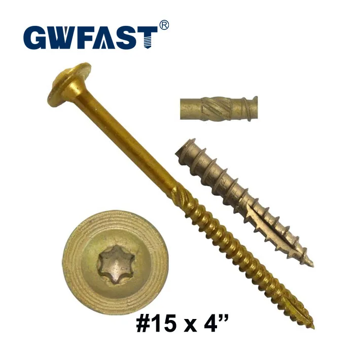Modified truss washer head Construction Screw Construction Lag Screw Exterior Coated Heavy Duty Structural Lag Screw
