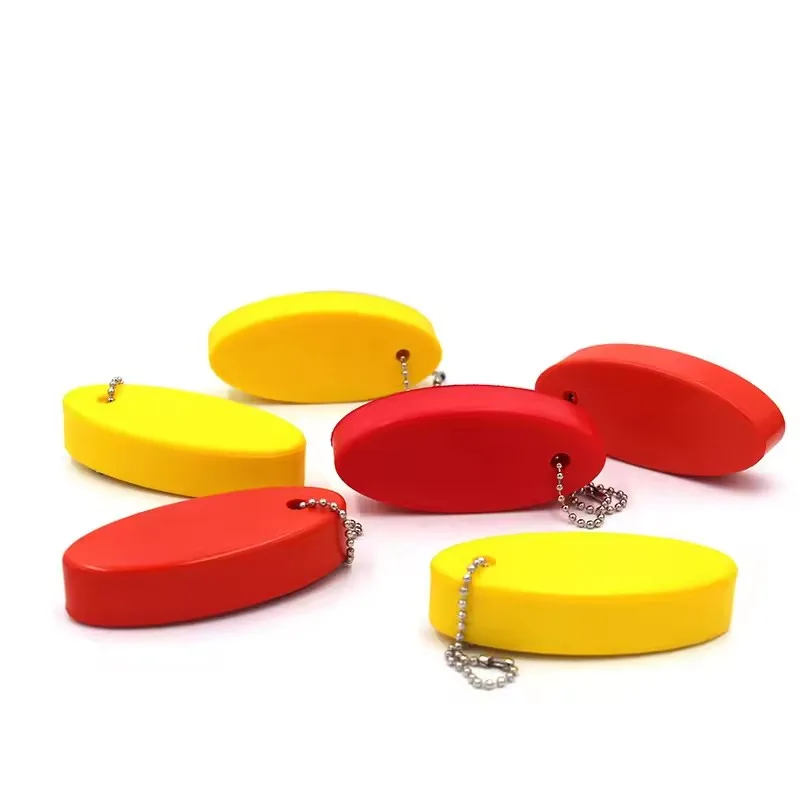 PU Foam Floating Key Chain Custom Logo Oval Float Key Rings Keychain For Boating Fishing Kite Surfing Sailing Outdoor Sports