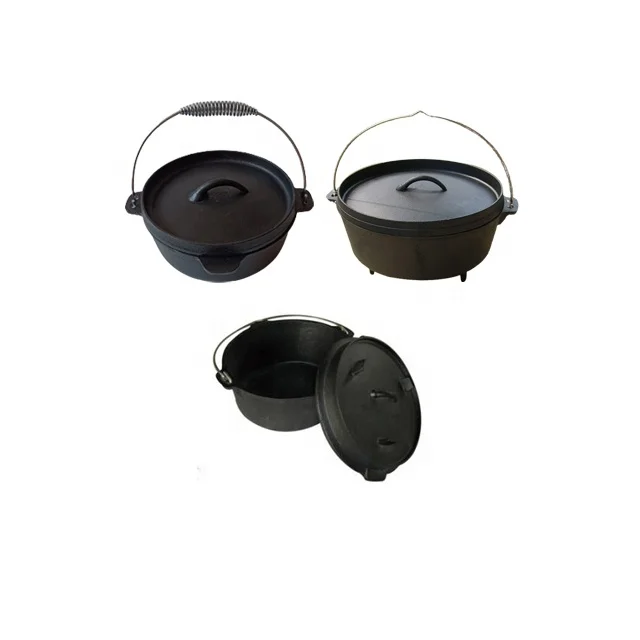 1QT 2QT 4.5QT 6QT 8QT 9QT 12QT 1qt 2qt 4.5qt 6qt 8qt 9qt 12qt Cast Iron Cauldrons Camp Dutch Oven Pots With/Without Thress Legs