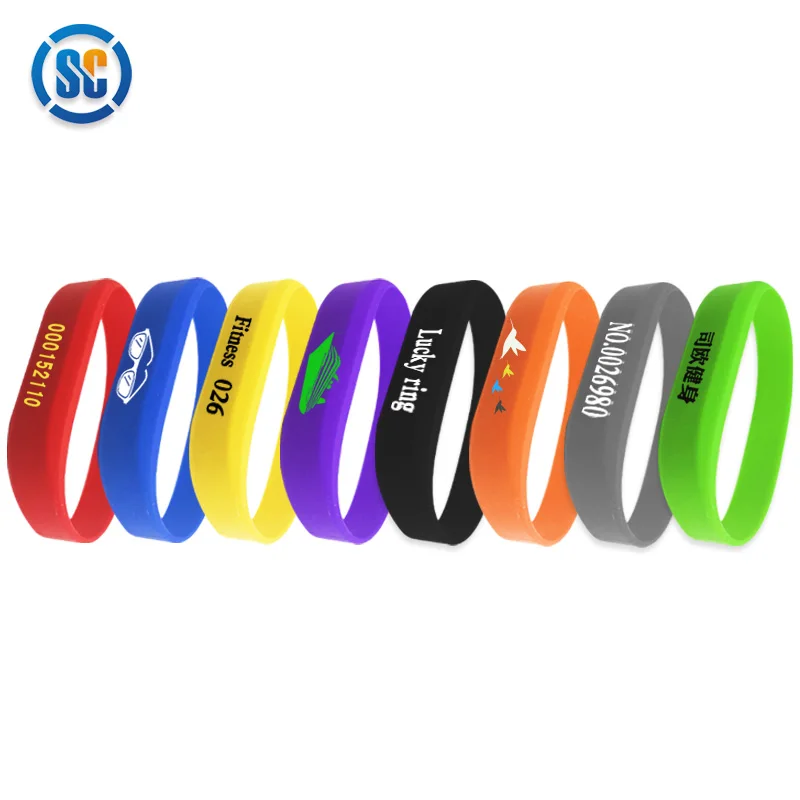 Пользовательский логотип дизайнерская печать умный браслет LF HF силиконовый браслет