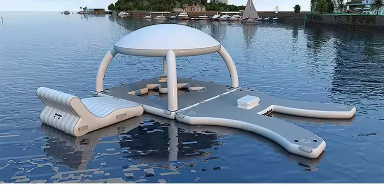 Inflatable Water Catamaran Boat 6-8 Person Party Houseboat Floating Dock Island Hovercraft