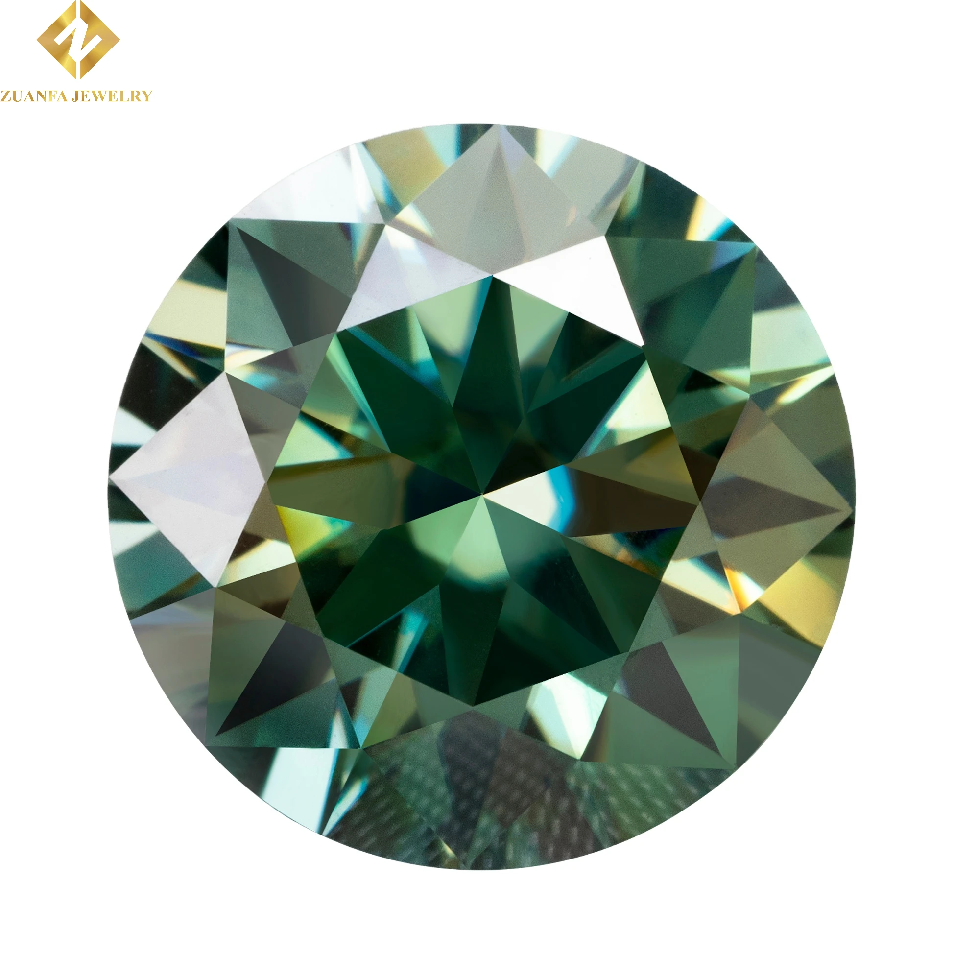 5.0mm-11.0mm diamond yellow green color stones round brilliant cut moissanite for jewelry