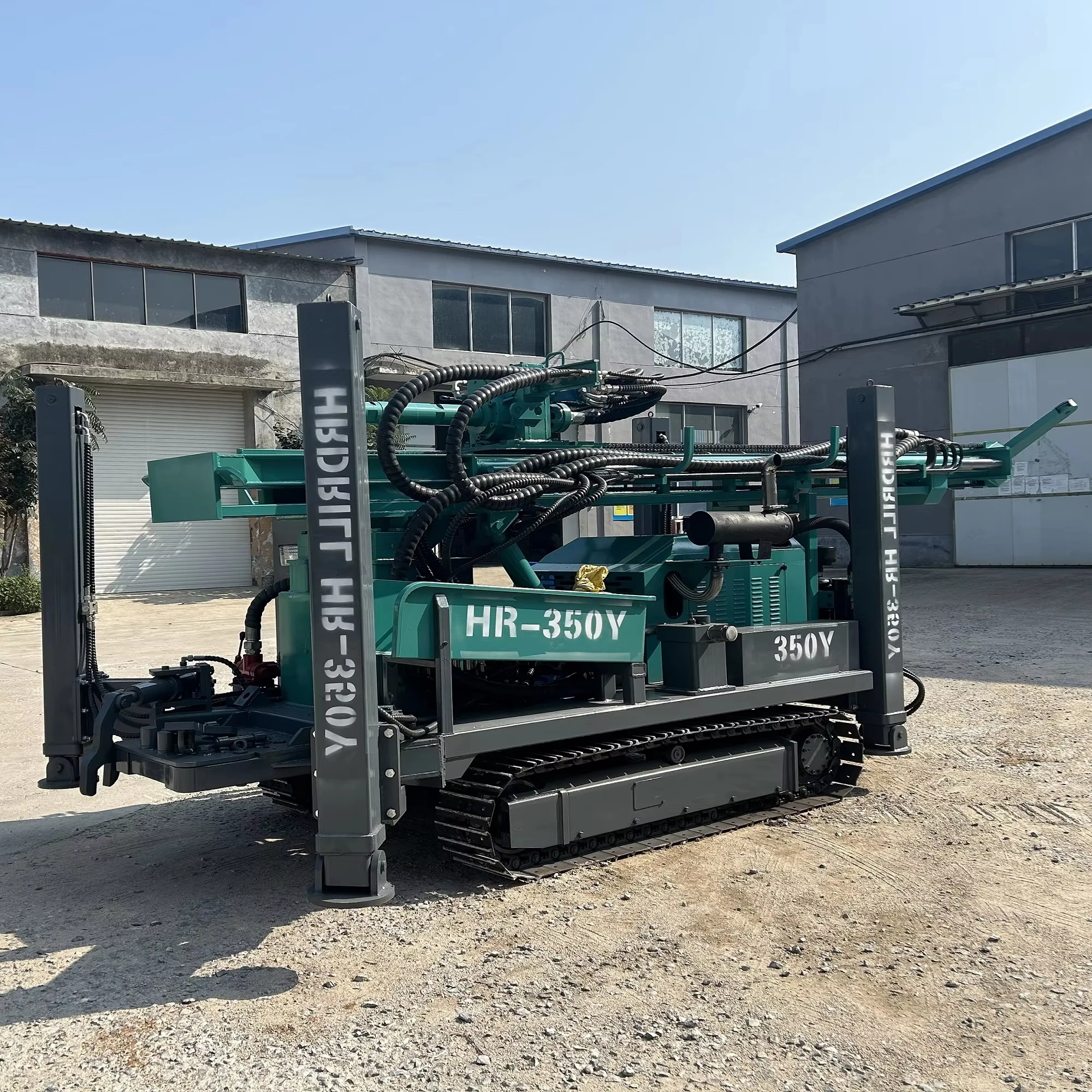 Professional hydraulic crawler water well drilling rig 180-600m depth water well drilling rig for sale used air compressor