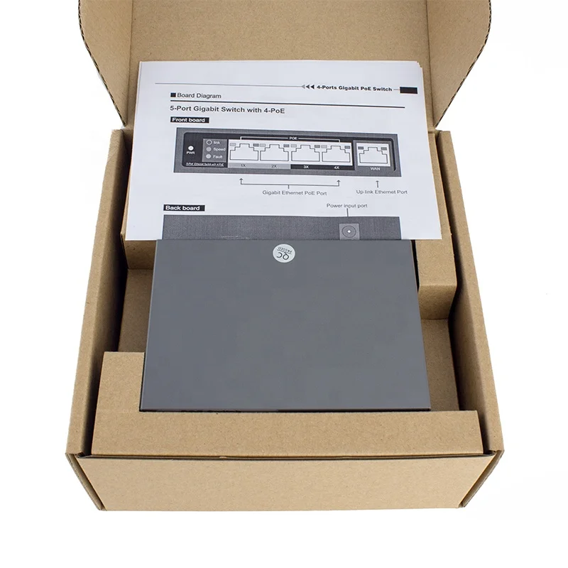 Gigabit Ethernet Switch Unmanaged Desktop 4 ports POE Switch Shenzhen Factory Direct Sell