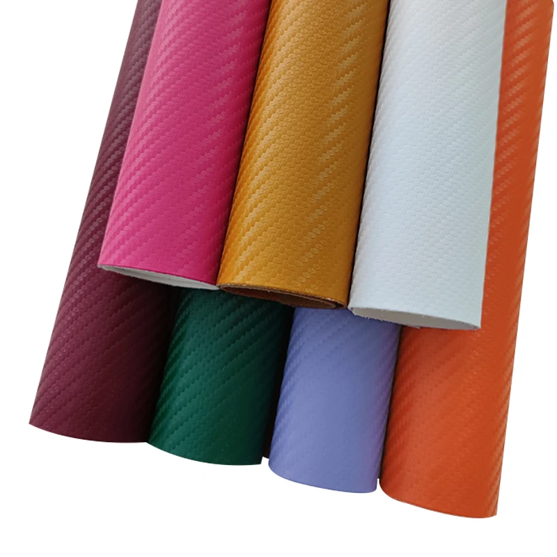 Carbon Fiber Textured Embossed PU Vegan Leather Fabric for Making Shoe/Bag/Purse/Handbag/Textile/Clothing