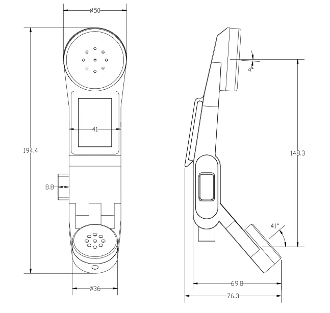 PC material tadiran prc-710 handset/ microphone speaker handset/retractable handset