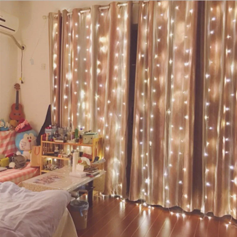 Wholesale holiday decoration USB 3*3m 300 LED Window Curtain String Light star led curtain light holiday lighting christmas