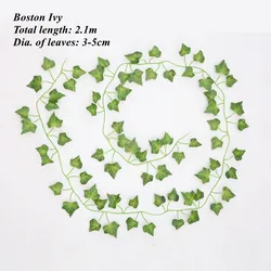 Wholesale Artificial Ivy Hanging Grape Willow Decorative Bendable Plant  Green Vines Garland Leaf Walls Decoration