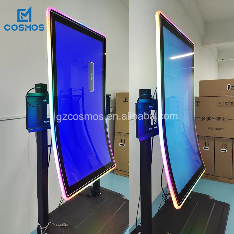 Touchscreen-monitor Portable 43 Inch Waterproof Touchscreen J Curved Gaming Screen Monitor With Side LED Bar Touch Display