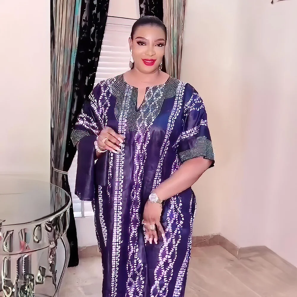 New Product Women Dashiki Dresses For Women rhinestone Ankara Dress African rayon Plus Size African Print Dresses