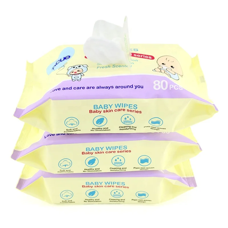 Wholesale baby wet wipes free samples product functional baby wipes 80pcs pack disposable face cleaning