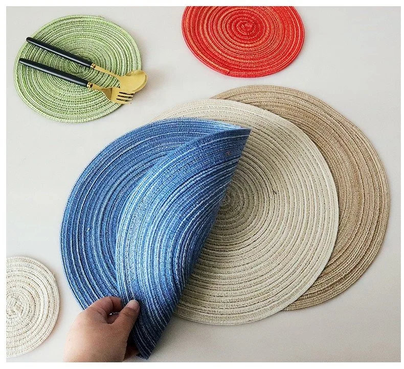 Wholesale Round PP material  woven Placemat table mat