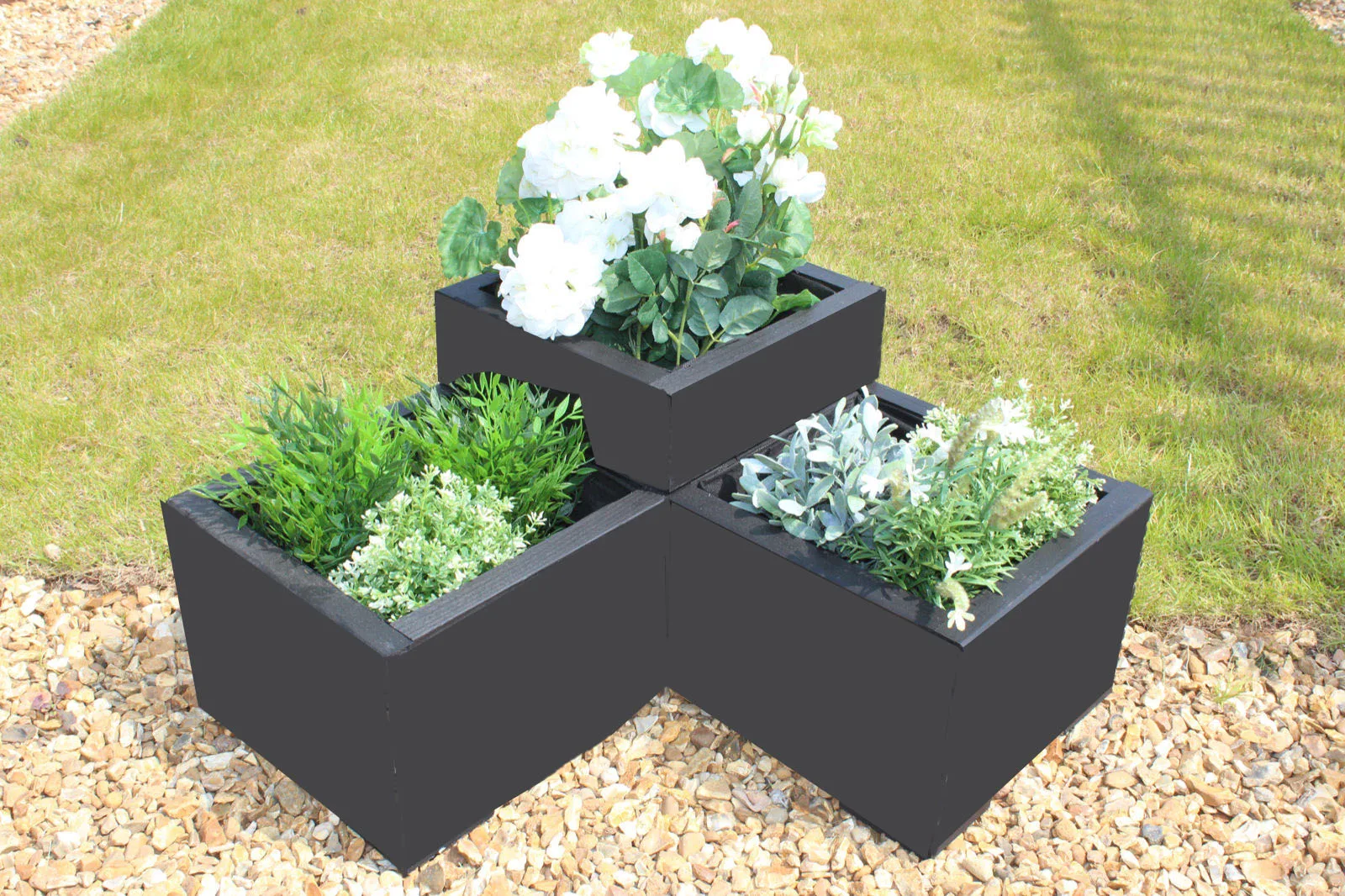Decorative aluminum corner planter box L shape plant pots garden bed