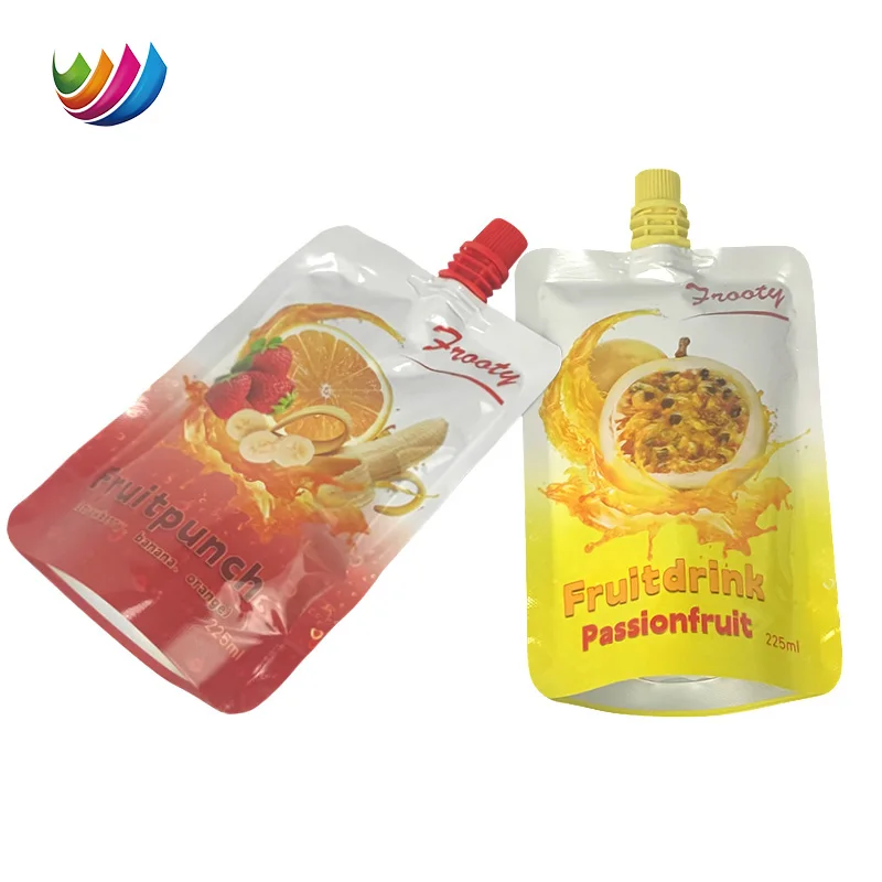 Food grade custom portable reusable plastic liquid beverage drink liquid baby children snack food spout pouch juice bag