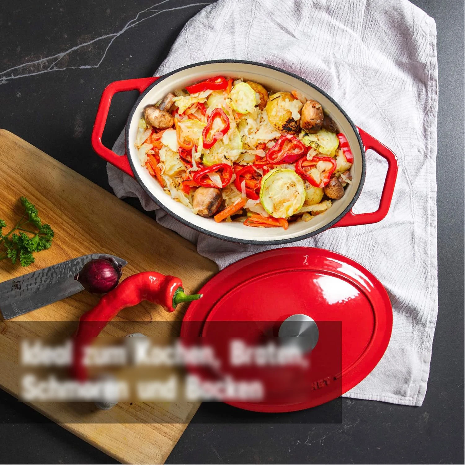 Casserole Dish Diameter 29 cm Oval    Cocotte with Lid