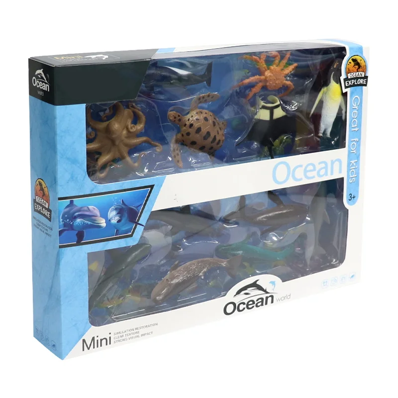 BGL Ocean Sea Animal Figures Kids Toys Marine life Set 12PCS Sea Creature Miniature Animal Toys